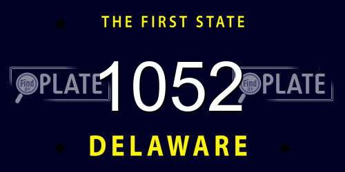 1052 Delaware License Plate