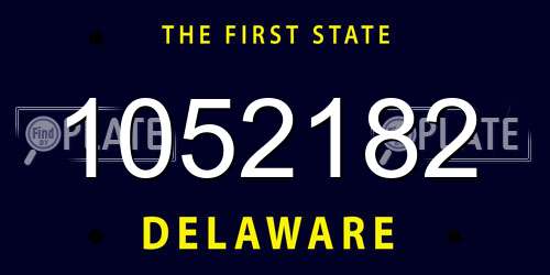 1052182 Delaware License Plate