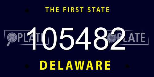 105482 Delaware License Plate