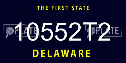 10552T2 Delaware License Plate