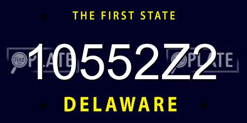 10552Z2 Delaware License Plate