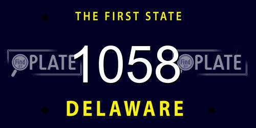 1058 Delaware License Plate