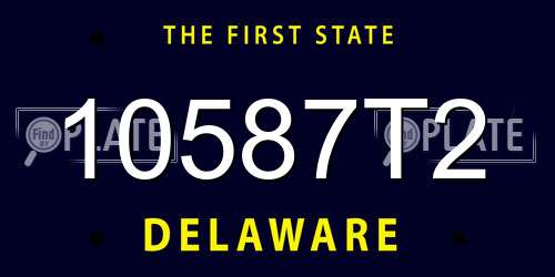 10587T2 Delaware License Plate