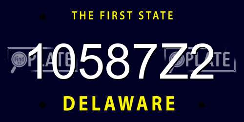 10587Z2 Delaware License Plate