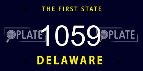 1059 Delaware License Plate