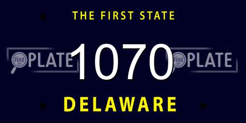 1070 Delaware License Plate