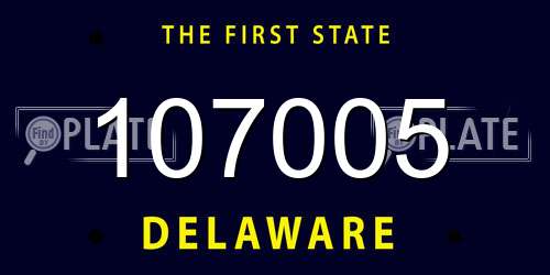 107005 Delaware License Plate
