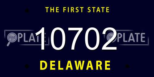 10702 Delaware License Plate