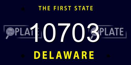 10703 Delaware License Plate