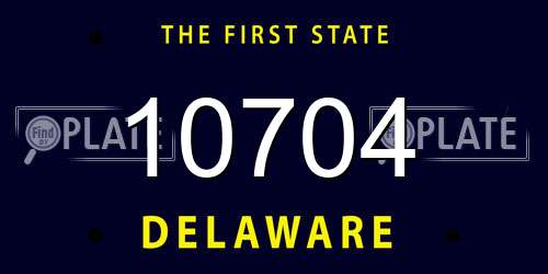 10704 Delaware License Plate