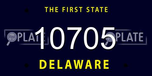 10705 Delaware License Plate