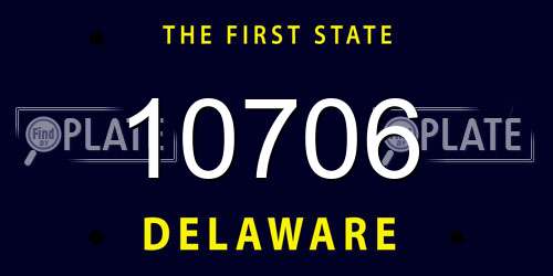 10706 Delaware License Plate