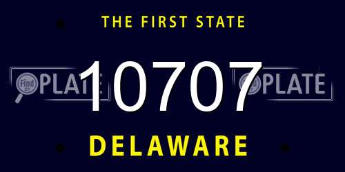 10707 Delaware License Plate