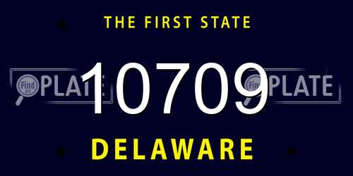 10709 Delaware License Plate