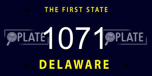 1071 Delaware License Plate