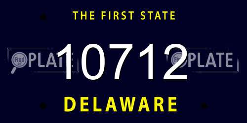 10712 Delaware License Plate