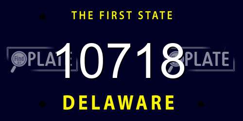 10718 Delaware License Plate