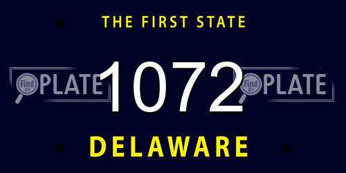 1072 Delaware License Plate
