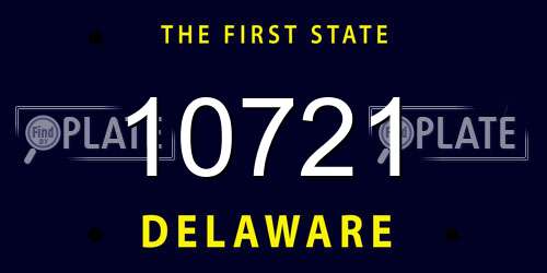 10721 Delaware License Plate