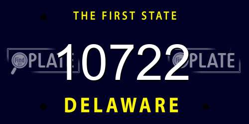 10722 Delaware License Plate
