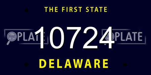 10724 Delaware License Plate