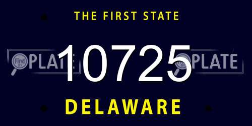 10725 Delaware License Plate