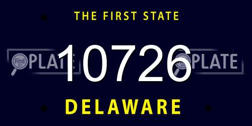 10726 Delaware License Plate