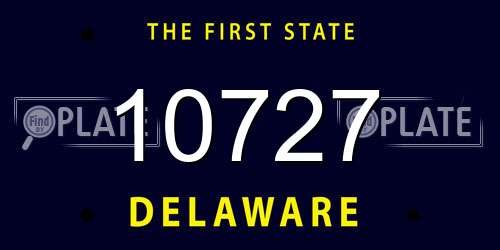 10727 Delaware License Plate