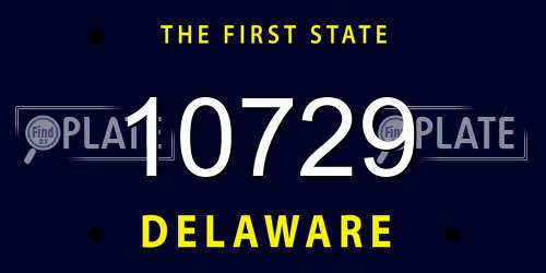 10729 Delaware License Plate