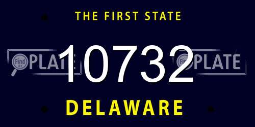 10732 Delaware License Plate