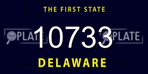 10733 Delaware License Plate