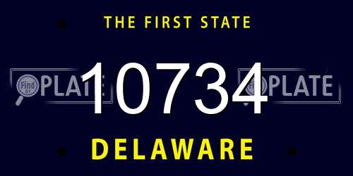 10734 Delaware License Plate