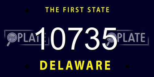 10735 Delaware License Plate
