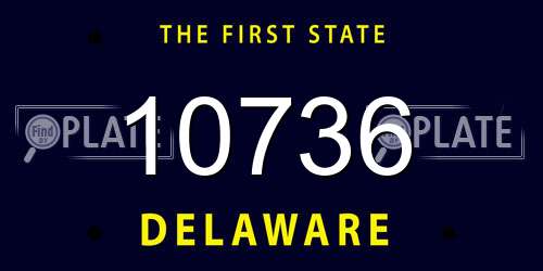10736 Delaware License Plate