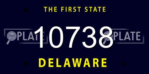 10738 Delaware License Plate
