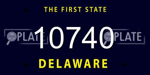 10740 Delaware License Plate