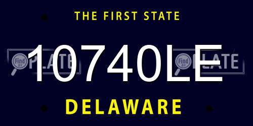 10740LE Delaware License Plate