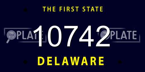 10742 Delaware License Plate