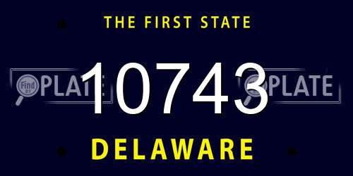 10743 Delaware License Plate