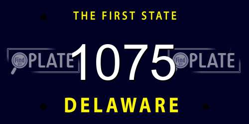 1075 Delaware License Plate
