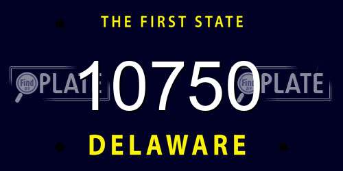 10750 Delaware License Plate