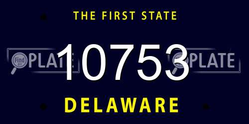 10753 Delaware License Plate