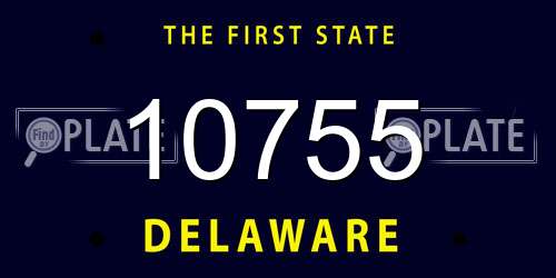 10755 Delaware License Plate