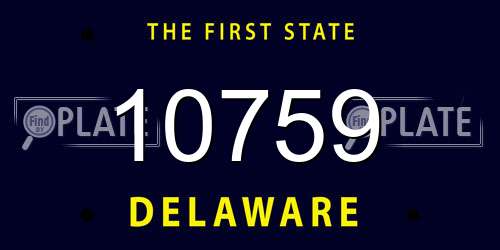 10759 Delaware License Plate