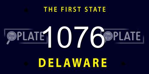 1076 Delaware License Plate