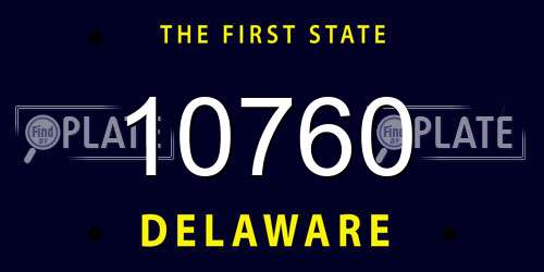 10760 Delaware License Plate