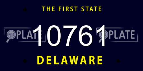 10761 Delaware License Plate