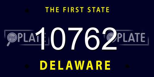 10762 Delaware License Plate