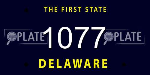 1077 Delaware License Plate