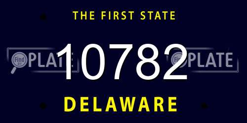 10782 Delaware License Plate